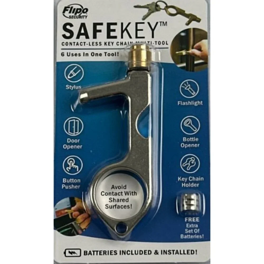 Buy 1, Get 2 Free LED Key Chain Multi-Tool – Stylus, Flashlight, Extra Batteries